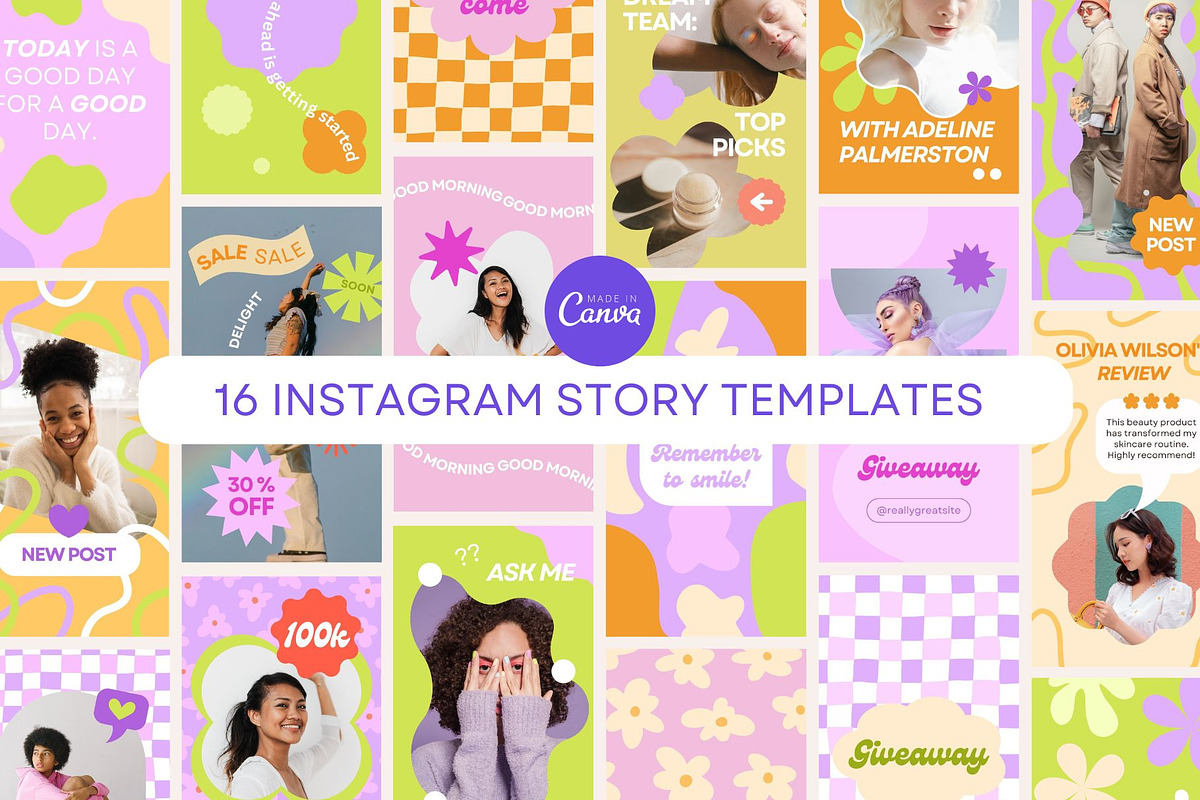 Bright & Bold Instagram Templates, a Social Media Template by Yamurchik (Photo 3 of 9)