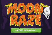 Moon Raze - Spooky Font, a Font by Letterhend Studio (Thumbnail 1 of 6)
