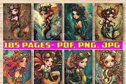 Steampunk Baby Mermaid Volume 02, a Decorative Illustration by BrandlyTemplate (Thumbnail 2 of 4)