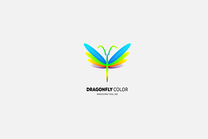 Dragonfly Logo Design Gradient Color