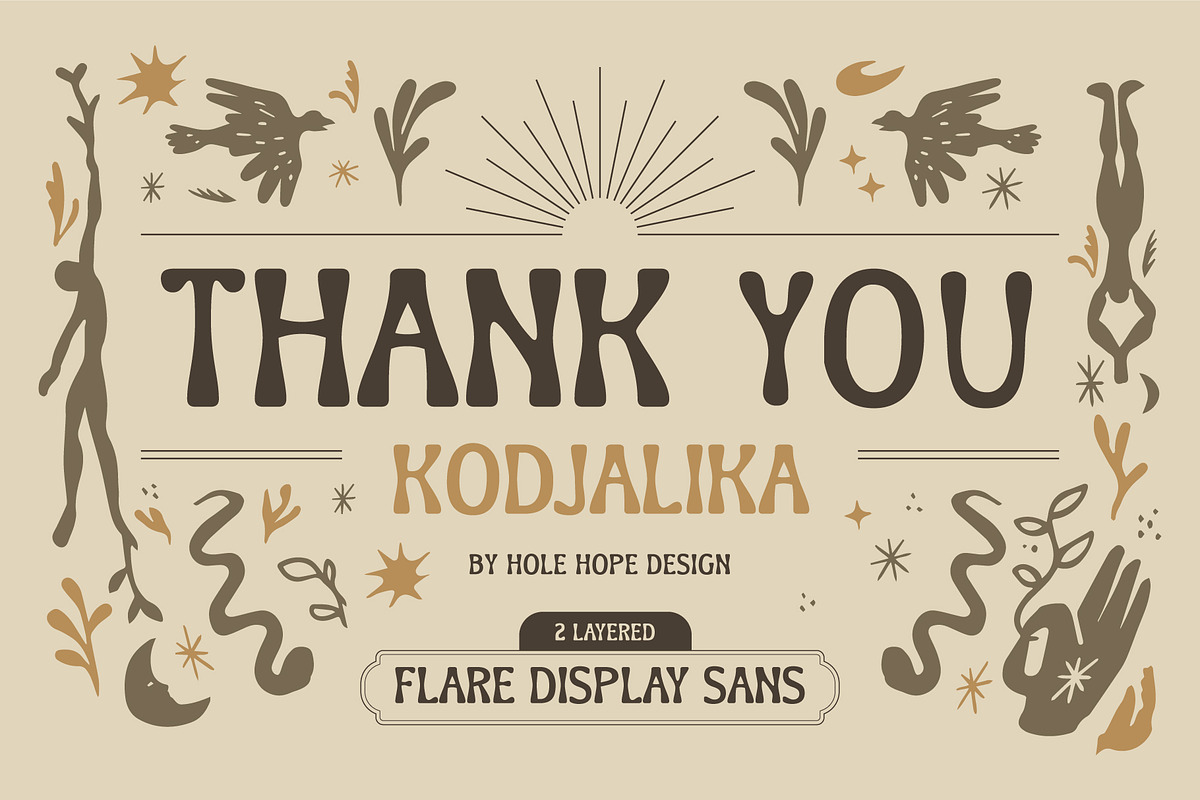 Kodjalika - Flare Display Sans Serif, a Sans Serif Font by Hole Hope Design (Photo 10 of 10)