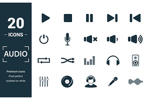 Audio Filled Icon Set