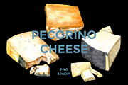 PECORINO ROMANO CHEESE WATERCOLOR, a Food Illustration by wedraw (Thumbnail 1 of 5)
