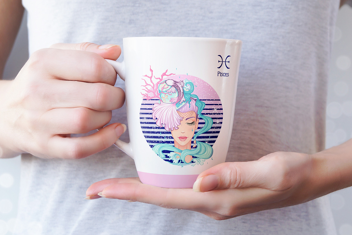 12 Zodiac Girl Hand Drawn Collection, an Illustration by ennona_art (Photo 7 of 11)