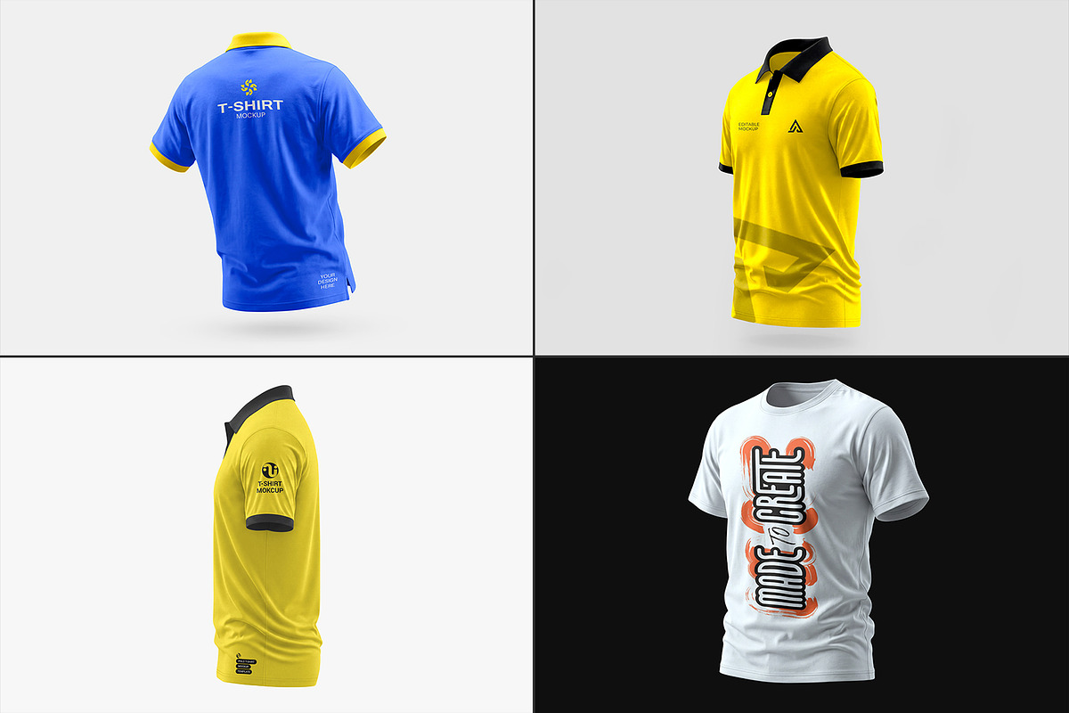 Polo & Crew Neck T-Shirt Mockup Set, a Shirt Mockup by graphypix (Photo 1 of 14)