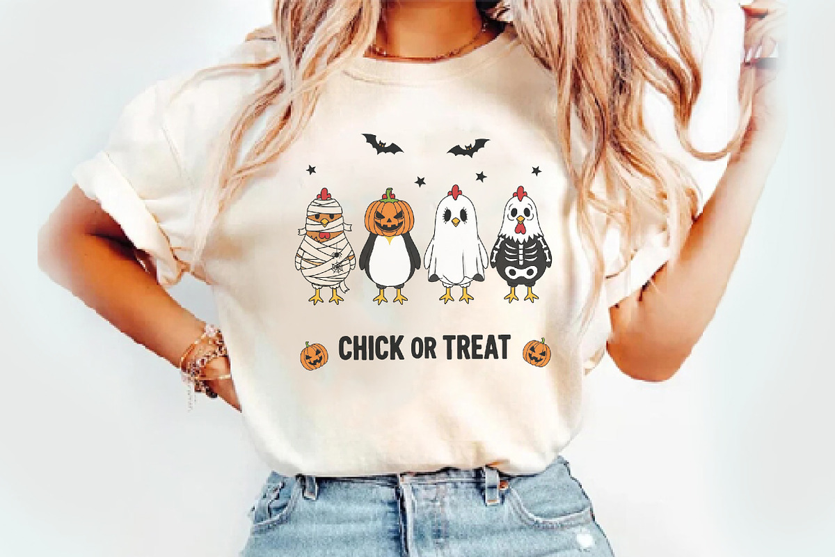Chick Or Treat Png, Spooky Chicken, an Illustration by Watercolor design (Photo 2 of 3)
