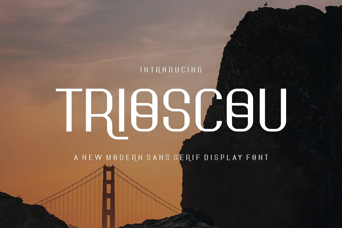 Trioscou - Font, a Sans Serif Font by artchiles_design (Photo 1 of 5)