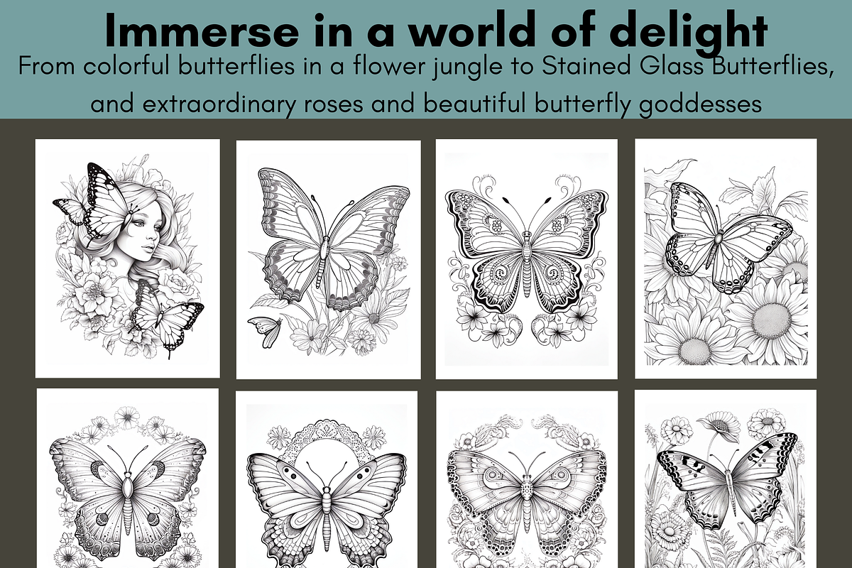 Flowers and Butterfly Coloring Book, an Animal Illustration by LA Design (Photo 3 of 10)