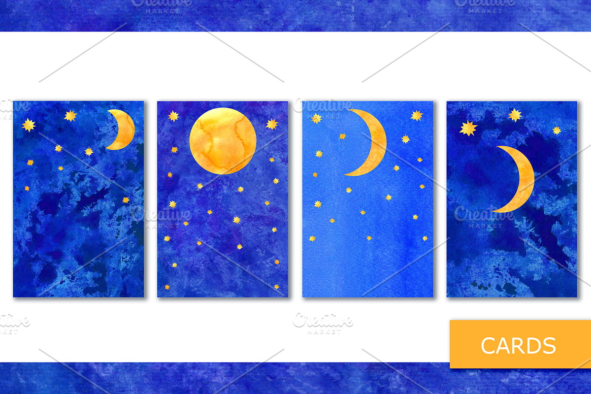 Day and night. Watercolor Collection, a Texture Illustration by Color_Brush (Photo 5 of 10)
