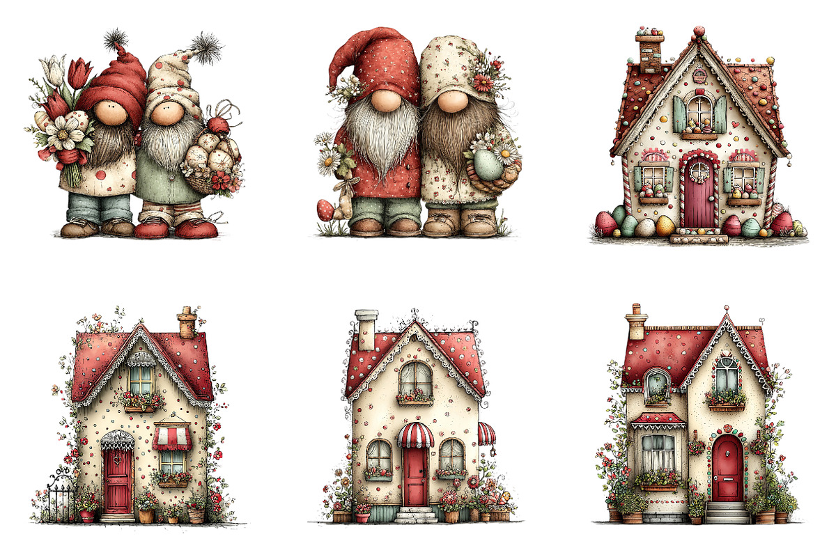 Easter Gnome Gingerbread House, an Illustration by CreationArt (Photo 7 of 7)