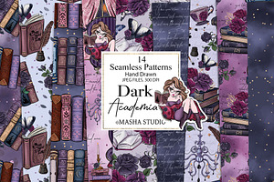 Dark Academia Seamless Paper Pack, a Pattern Graphic by Masha  Studio