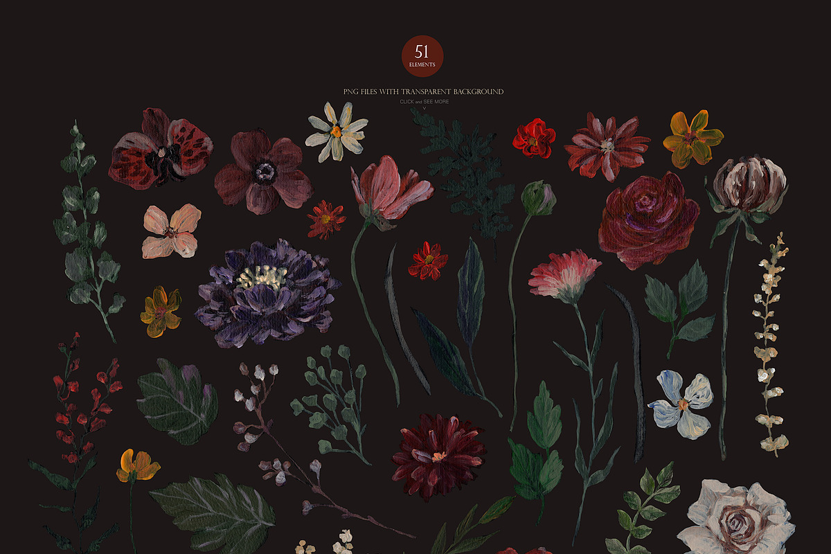 Moody BLOOM Hand Painted Flower, a Decorative Illustration by Beigetime (Photo 3 of 15)