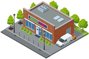 Isometric Grocery Store with, an Object Illustration by Golden Sikorka (Thumbnail 3 of 3)
