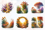 Fall Wildflowers Pathway Clipart, an Illustration by RobertsArt (Thumbnail 6 of 6)
