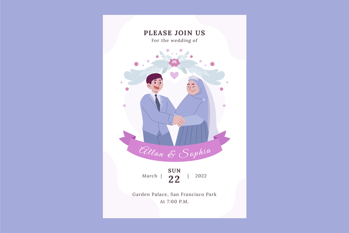 Cartoon Wedding Card Invitation, a Flyer Template by Vesvocrea (Photo 7 of 7)