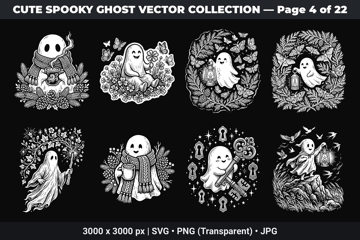Cute Ghost SVG Bundle Vol - 01, an Object Graphic by XPERTDESIGNER (Photo 15 of 21)
