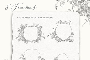 Pencil Sketch Flowers Clipart