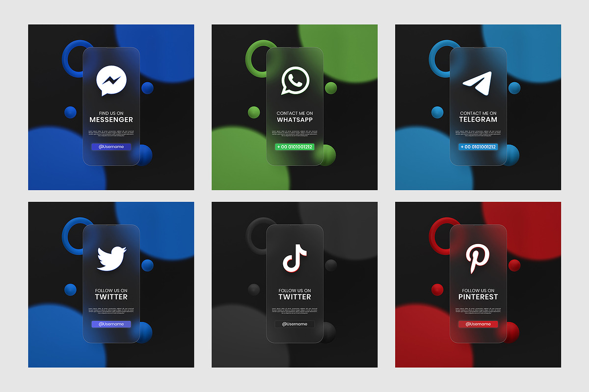 Social media template glassmorphism, a Social Media Template by My Mockup (Photo 2 of 3)