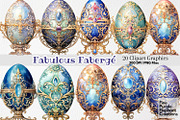 Watercolor Faberge Eggs PNG Clipart, an Object Graphic by Fine Purple Elephant (Thumbnail 1 of 3)