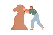 Tiny people with big chess pieces, a Person Illustration by Good Studio (Thumbnail 4 of 4)