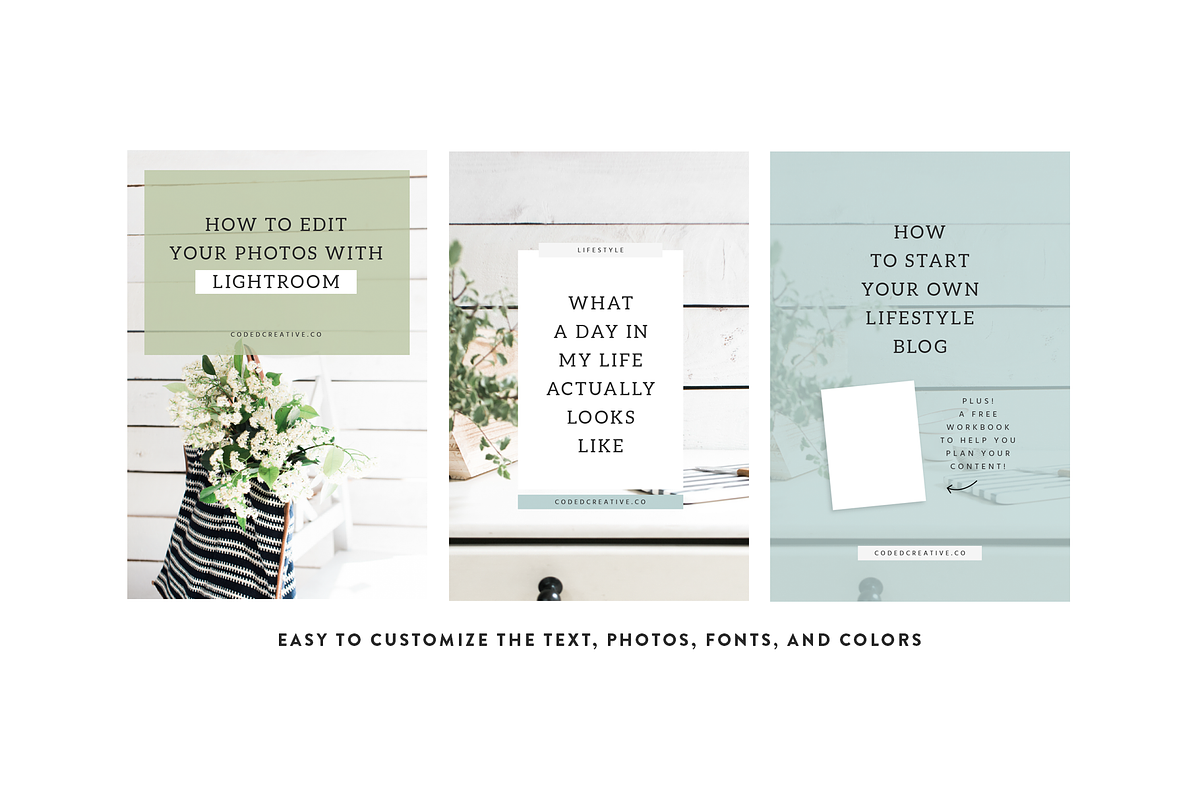 Magnolia Pinterest Templates, a Social Media Template by Coded Creative (Photo 2 of 6)