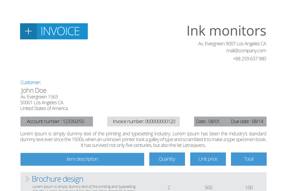 Clean Invoice, a Stationery Template by Adam Raber (Photo 3 of 3)