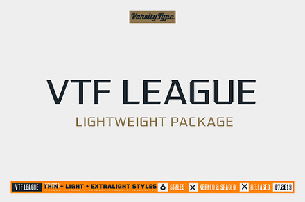 VTF League – Lightweight Package, a Sans Serif Font by VarsityType®