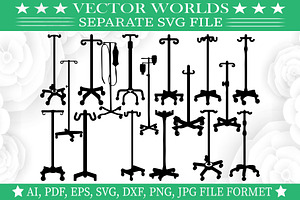 IV Drip Stand SVG, Drip Stand SVG, an Object Graphic by VectorWorlds