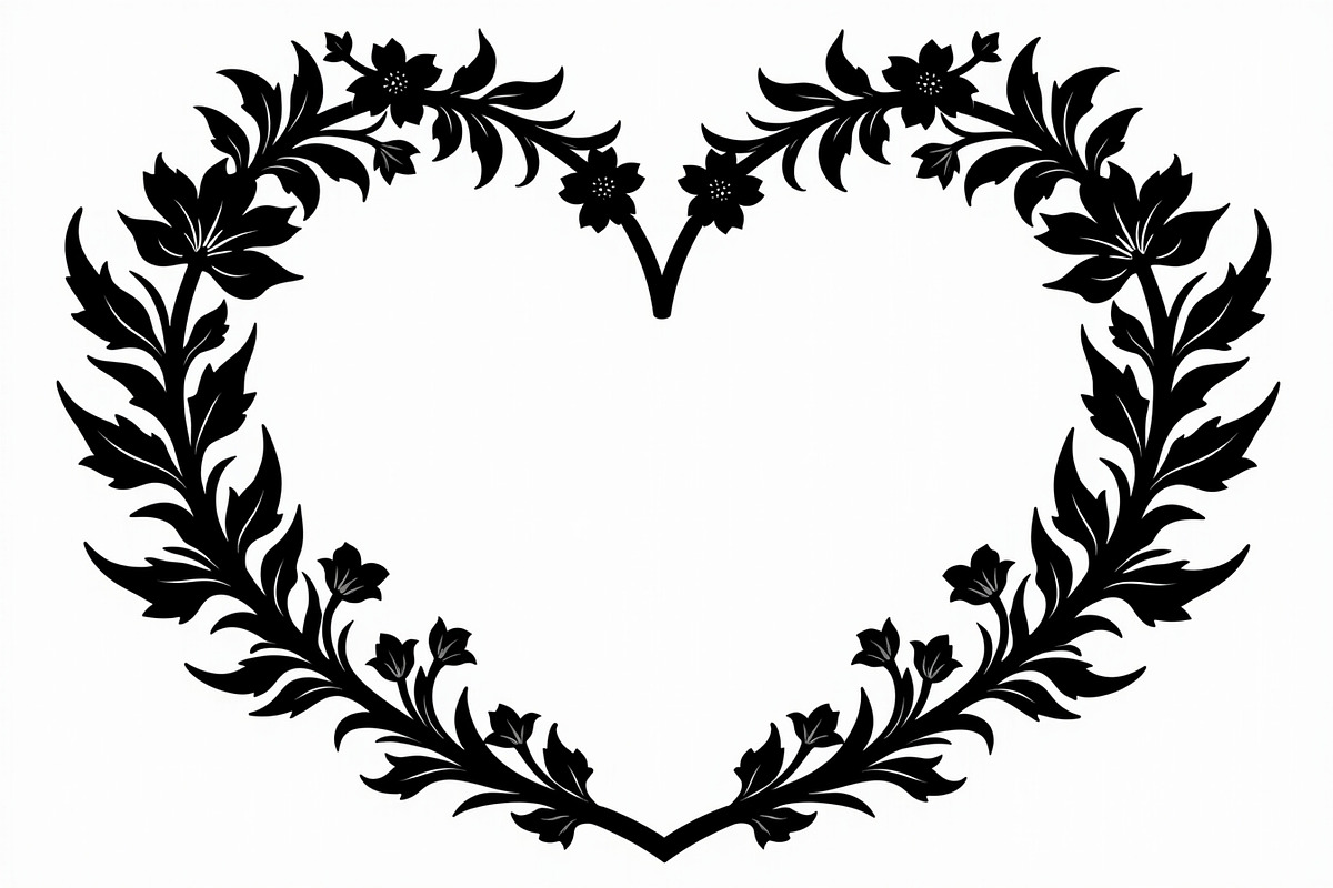 Romantic Floral Heart Clipart Set, an Illustration by Creativeshirt (Photo 7 of 9)
