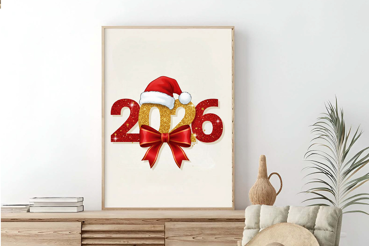 Glitter Happy New Year 2026 Png, an Illustration by SinaCreation (Photo 4 of 7)