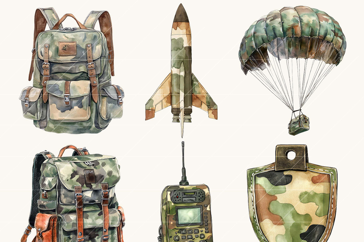 Cute little Soldiers Clipart Bundle, a Person Illustration by SparkyDesignsUS (Photo 4 of 9)
