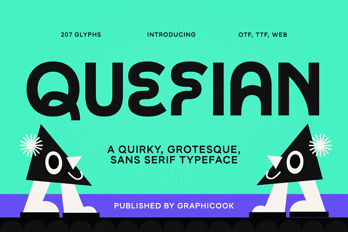 Quefian, a Sans Serif Font by graphicook (Photo 1 of 10)
