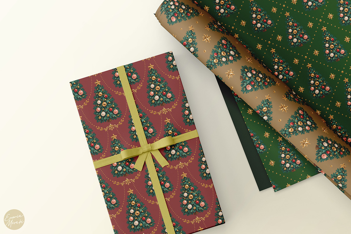 Vintage Christmas Painted Patterns 1, a Pattern Graphic by Euonia Meraki (Photo 7 of 8)