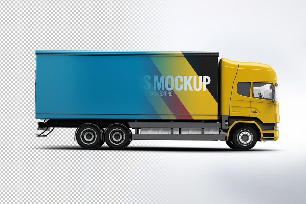 Cargo Truck Mock-Up, a Product Mockup by Se٧enStudio (Photo 4 of 6)