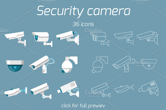 36 Security Camera Icons