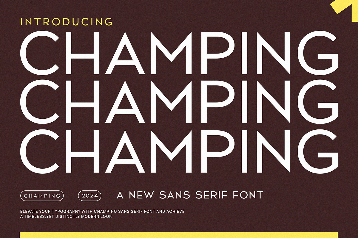 Champing - Modern Sans Serif, a Sans Serif Font by Typeformers (Photo 1 of 5)