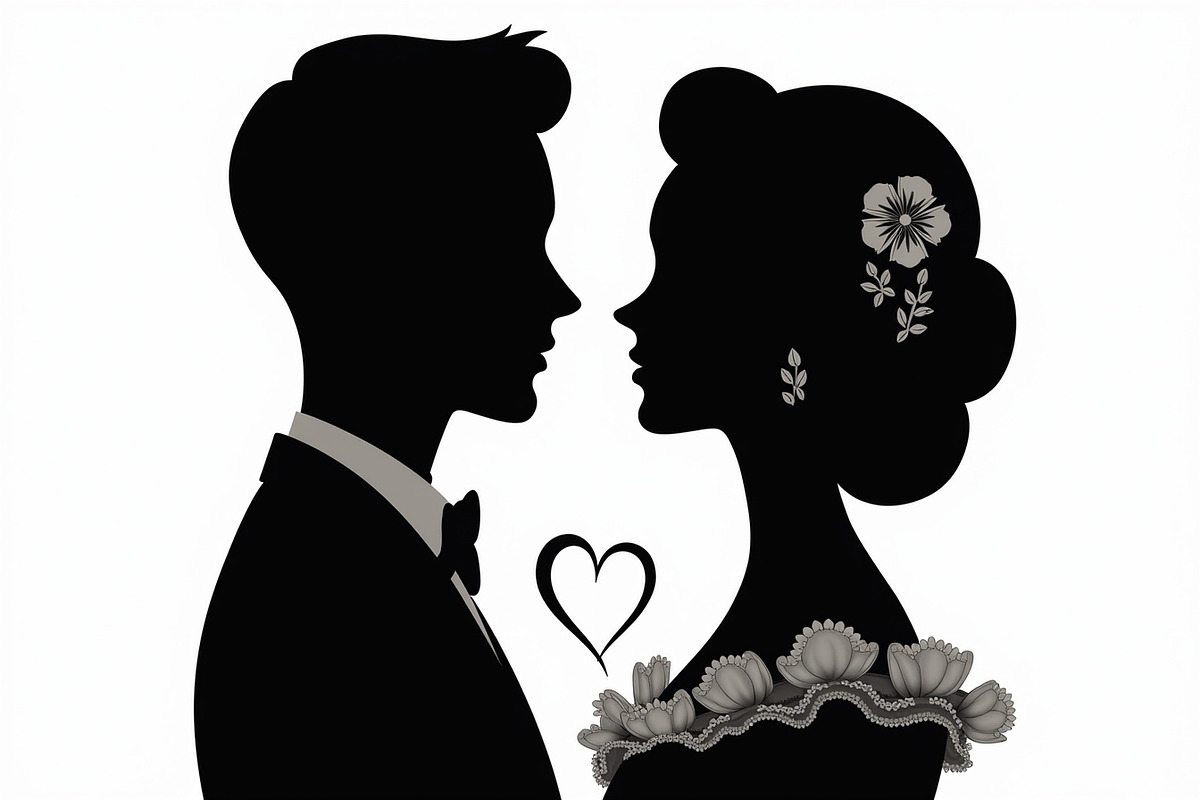 Romantic Love Cameo Silhouette set, an Illustration by Creativeshirt (Photo 8 of 8)