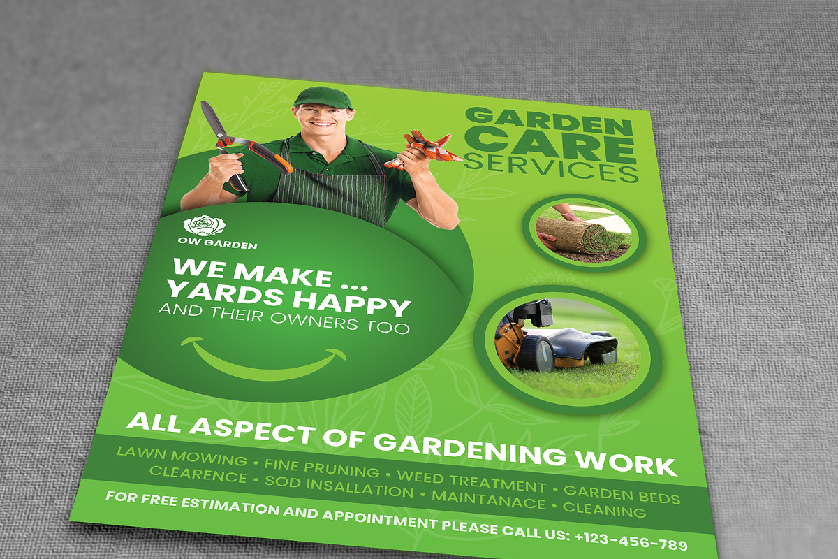 Garden Services Flyer Template, a Flyer Template by OWPictures (Photo 2 of 4)