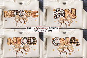 Fall Nurse Coquette SVG PNG Bundle, an Object Graphic by Digi_Design_World