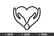 Heart Hands Care Vector Icon, an Object Graphic by Artonix (Thumbnail 1 of 3)