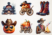 Retro Halloween Western Clipart, an Illustration by RobertsArt (Thumbnail 5 of 7)