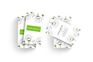 Watercolor Floral Business Card, a Business Card Template by RCDesigns