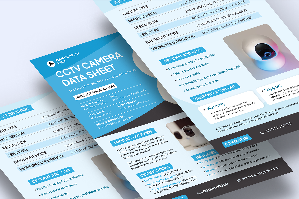 CCTV Product Sheet Design, a Flyer Template by SquidPixey (Photo 5 of 6)