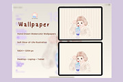 Cream Soda Watercolor Wallpaper Pack, a Person Illustration by Annyillustration (Thumbnail 2 of 4)