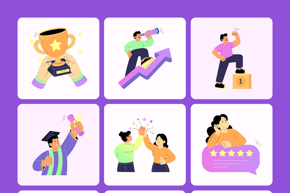 45 Success Flat Illustrations, a Person Illustration by Prosymbols (Photo 10 of 10)