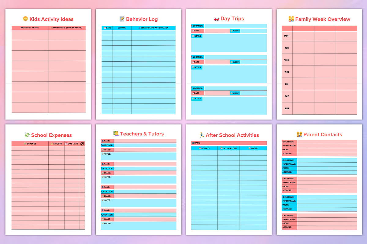 Mom Planner Canva, a Print Template by Designmela01 (Photo 6 of 8)