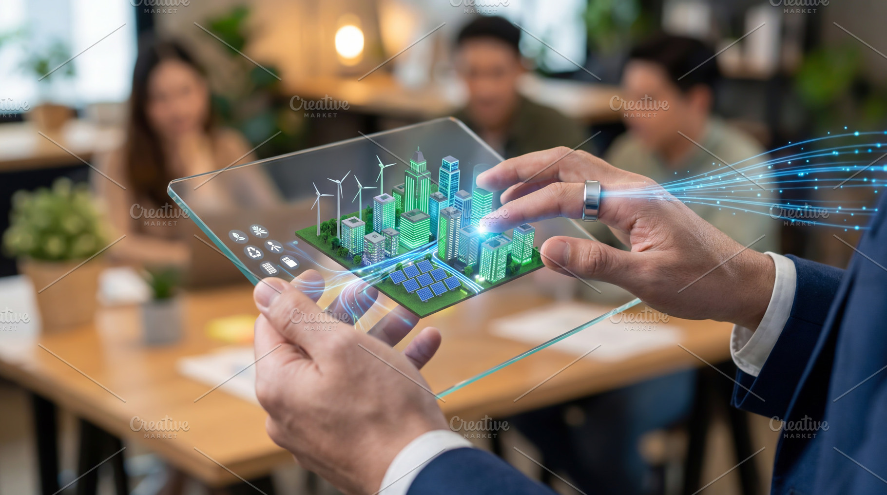 Smart city hologram, a Technology Photo by Shootdiem