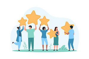 Customers good review satisfaction, a Person Illustration by Flashvector