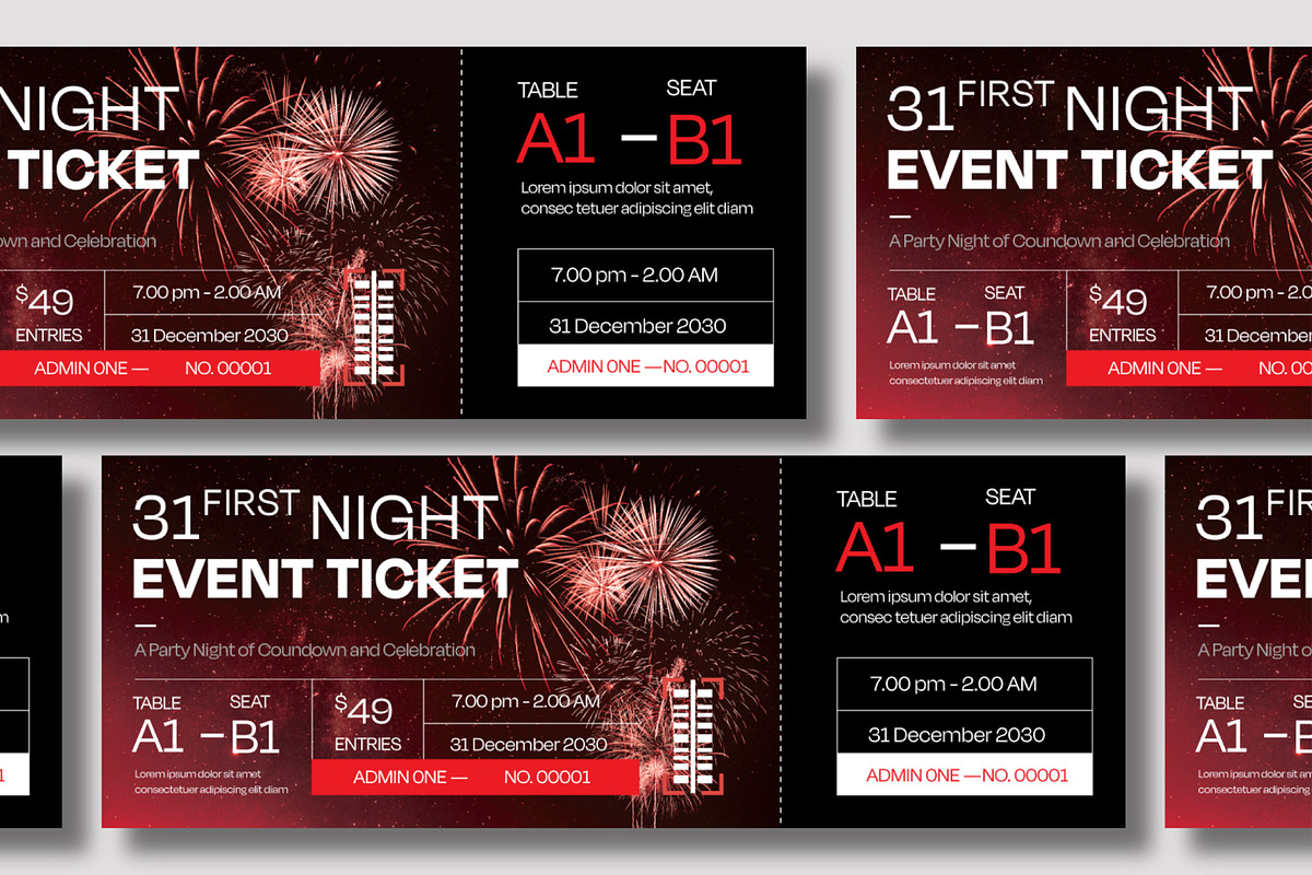 Modern Event Party Ticket Template, a Stationery Template by MightyDesign (Photo 1 of 6)