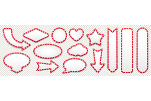 Retro lightbox frames and arrows, a Decorative Illustration by Vector Tradition